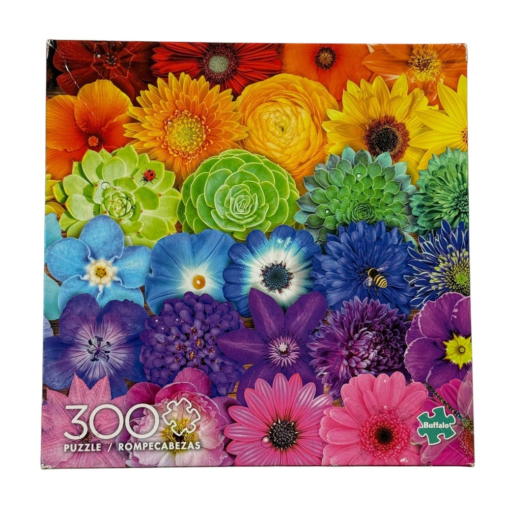 Buffalo Games Color Explosion Flower Spectrum 300 Piece Jigsaw Puzzle Complete